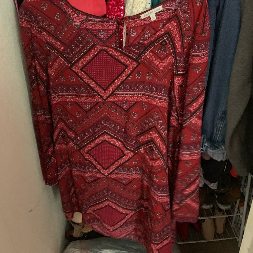 Red bohemian style dress